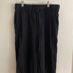 H&M Black linen wide leg pants